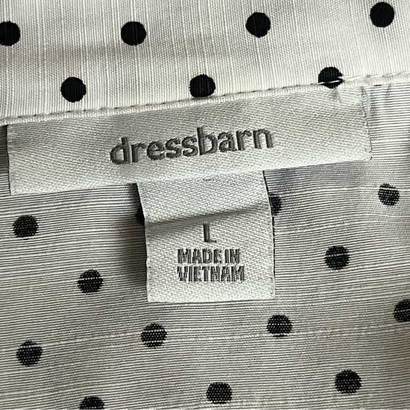 VTG Y2k Dressbarn Polka Dot Wrap Blouse Pinup Rockabilly Retro Preppy L Casual - Picture 8 of 9